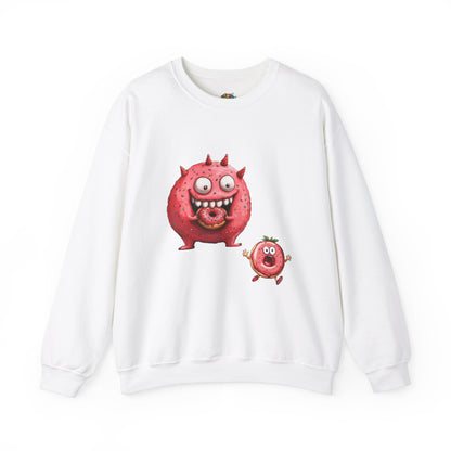 Unisex Heavy Blend™ Crewneck Sweatshirt (Donut Monster eating Donut)