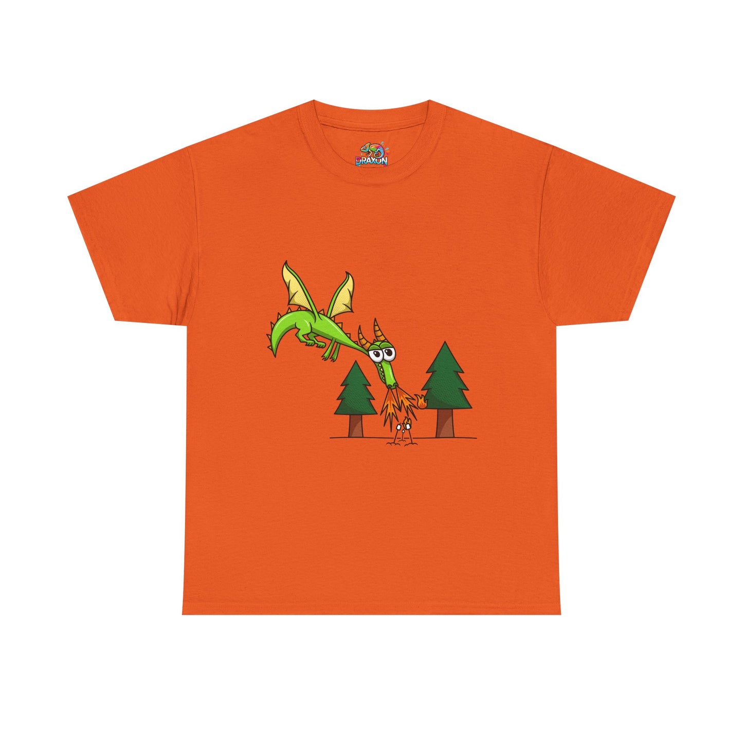 Unisex Heavy Cotton Tee (Flaming Dragon)