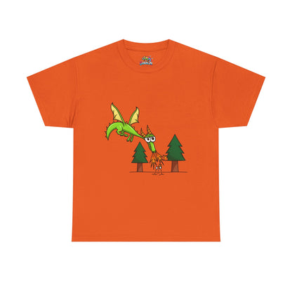 Unisex Heavy Cotton Tee (Flaming Dragon)