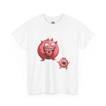 Unisex Heavy Cotton Tee (Donut Monster eating Donut)