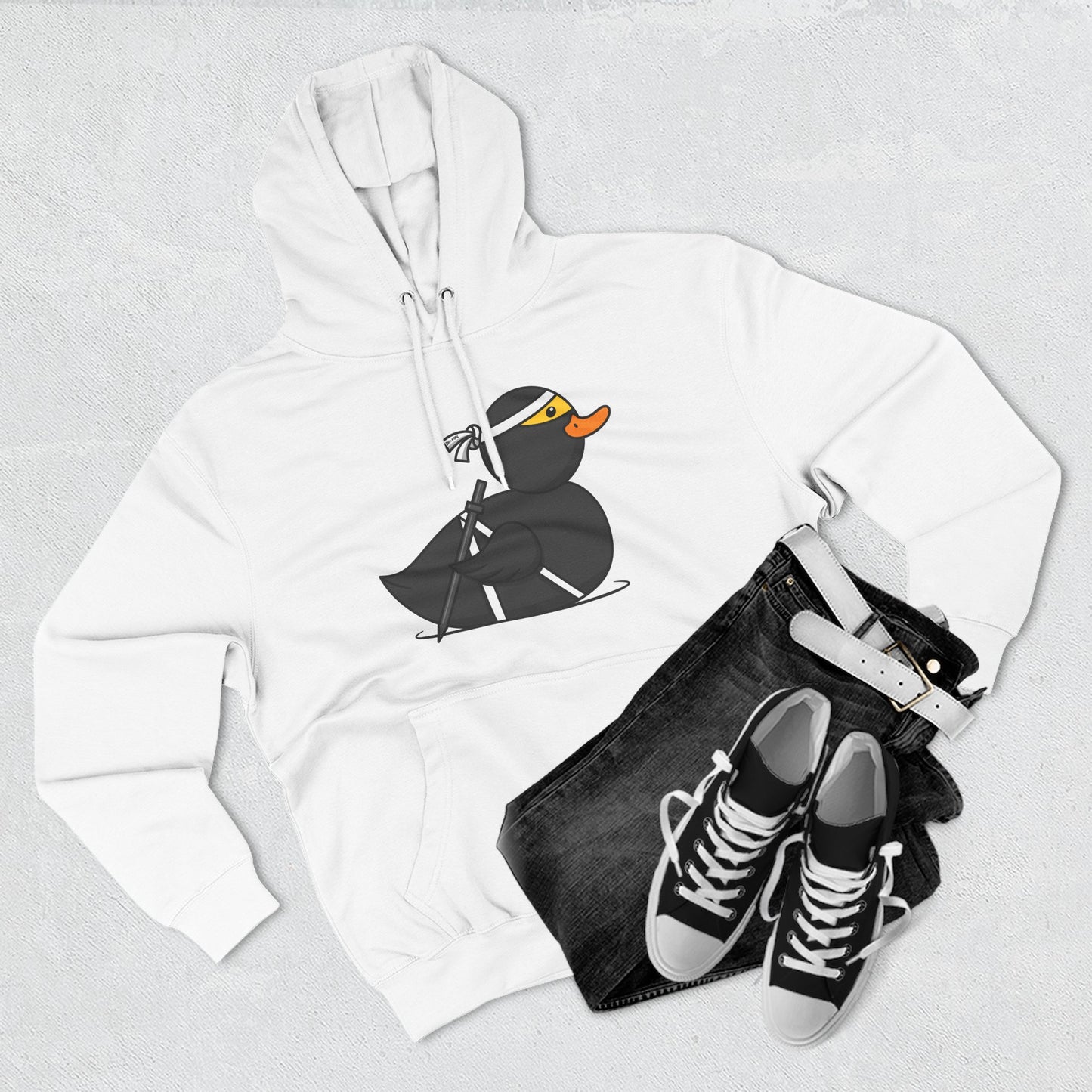 Three-Panel Fleece Hoodie (Ninja Duck)