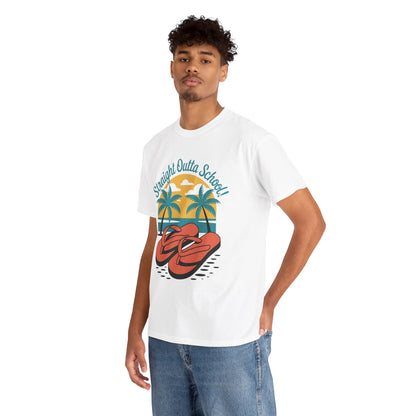 Unisex Heavy Cotton Tee (Straight Outta School)