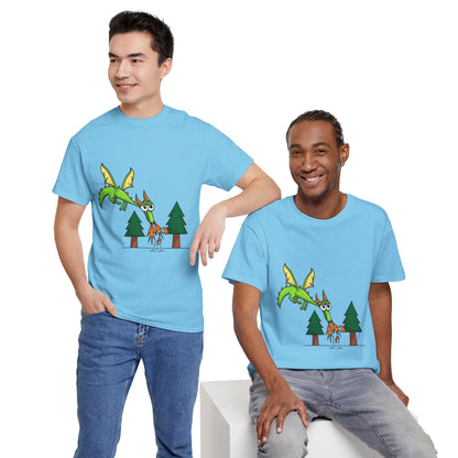 Unisex Heavy Cotton Tee (Flaming Dragon)