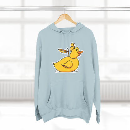 Three-Panel Fleece Hoodie (Duck Bird Brain)
