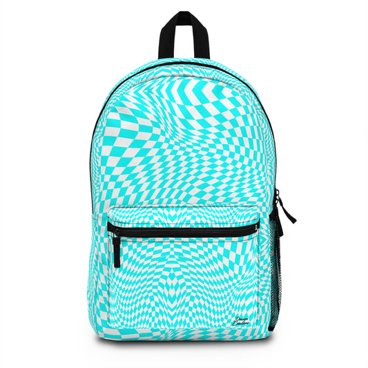 Backpack School Bag (Turquoise pixels)