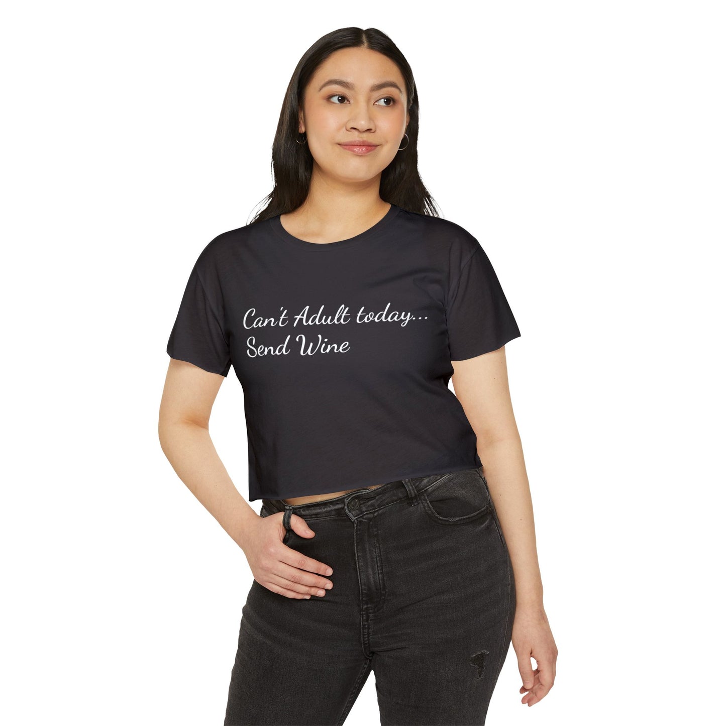 Women's Festival Crop Top (Can't Adult, Send Wine)