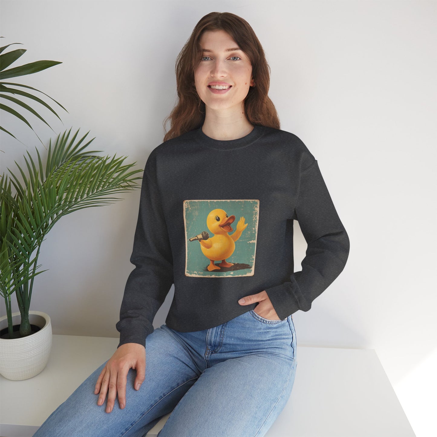 Unisex Heavy Blend™ Crewneck Sweatshirt (Karaoke Duck)