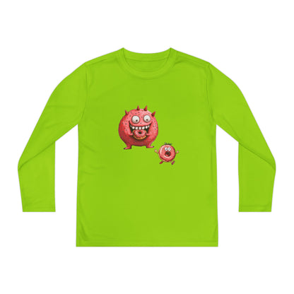 Youth Long Sleeve Competitor Tee (Donut Monster eating Donut)