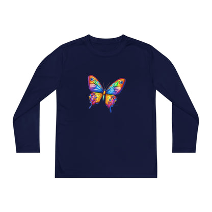 Youth Long Sleeve Competitor Tee (Colorful Butterfly)