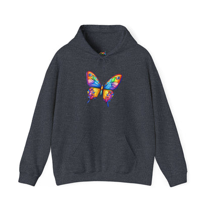 Unisex Heavy Blend™ Hooded Sweatshirt (Colorful Butterfly)