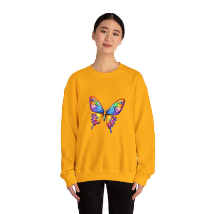 Unisex Heavy Blend™ Crewneck Sweatshirt (Colorful Butterfly)