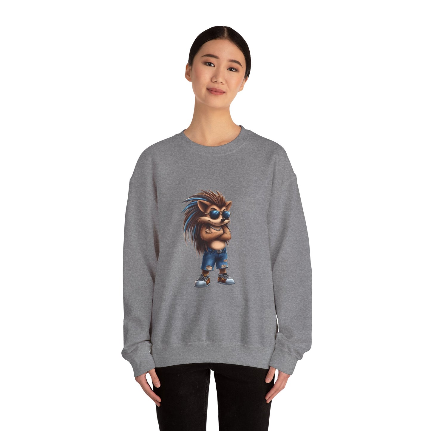 Unisex Heavy Blend™ Crewneck Sweatshirt (Cool Hedgehog)