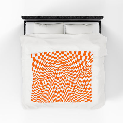 Velveteen Plush Blanket (Orange Pixels)