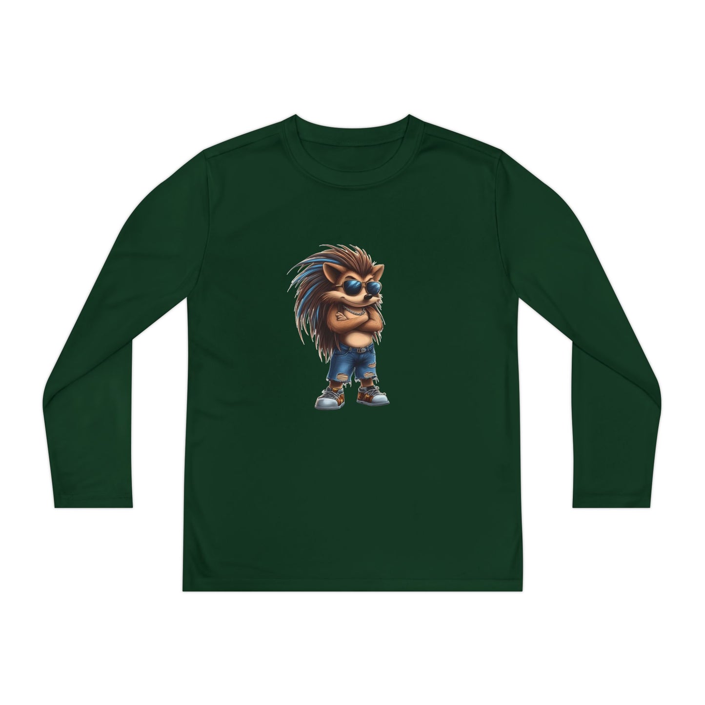 Youth Long Sleeve Competitor Tee (Cool Hedgehog)