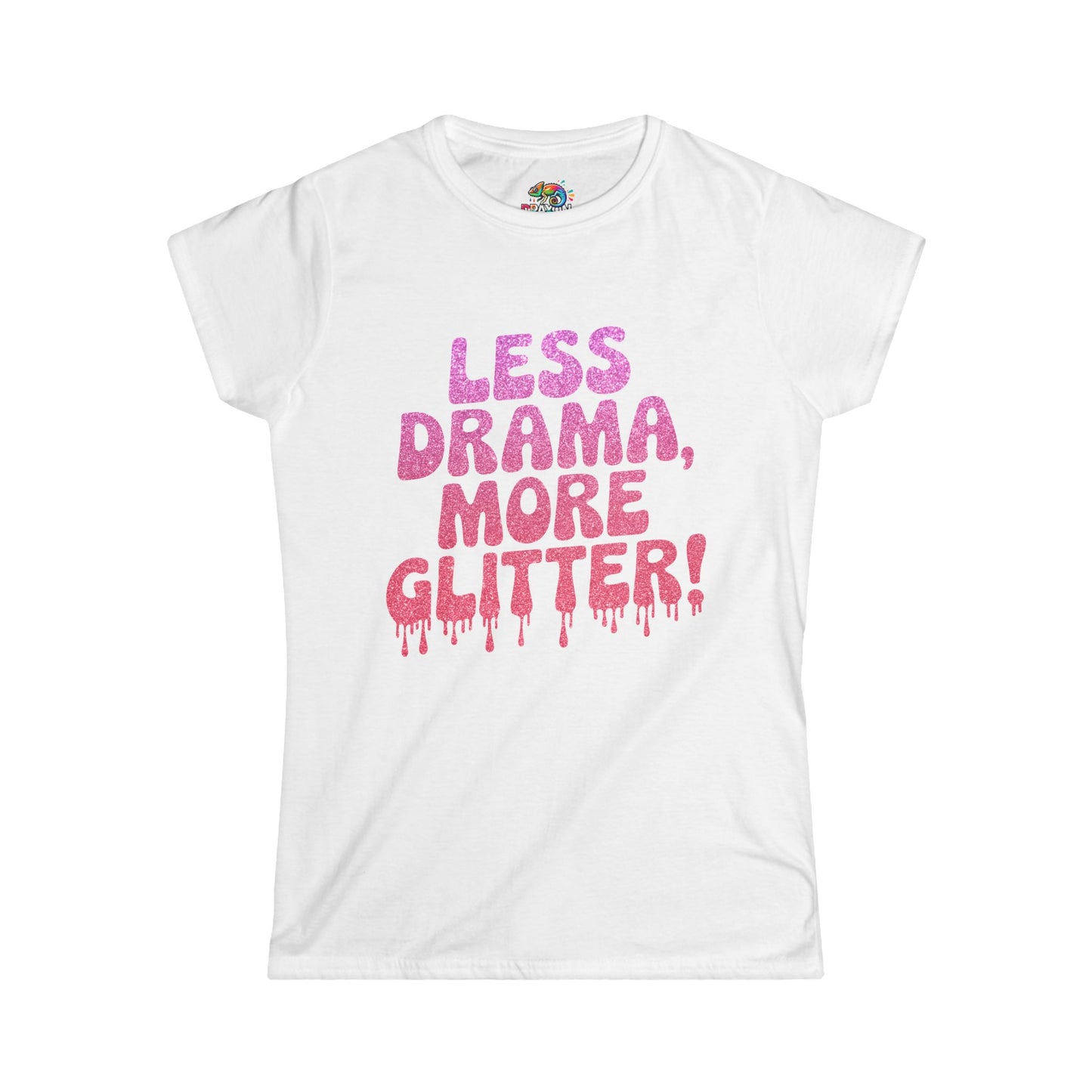 Women's Softstyle Tee (Less Drama More Glitter)