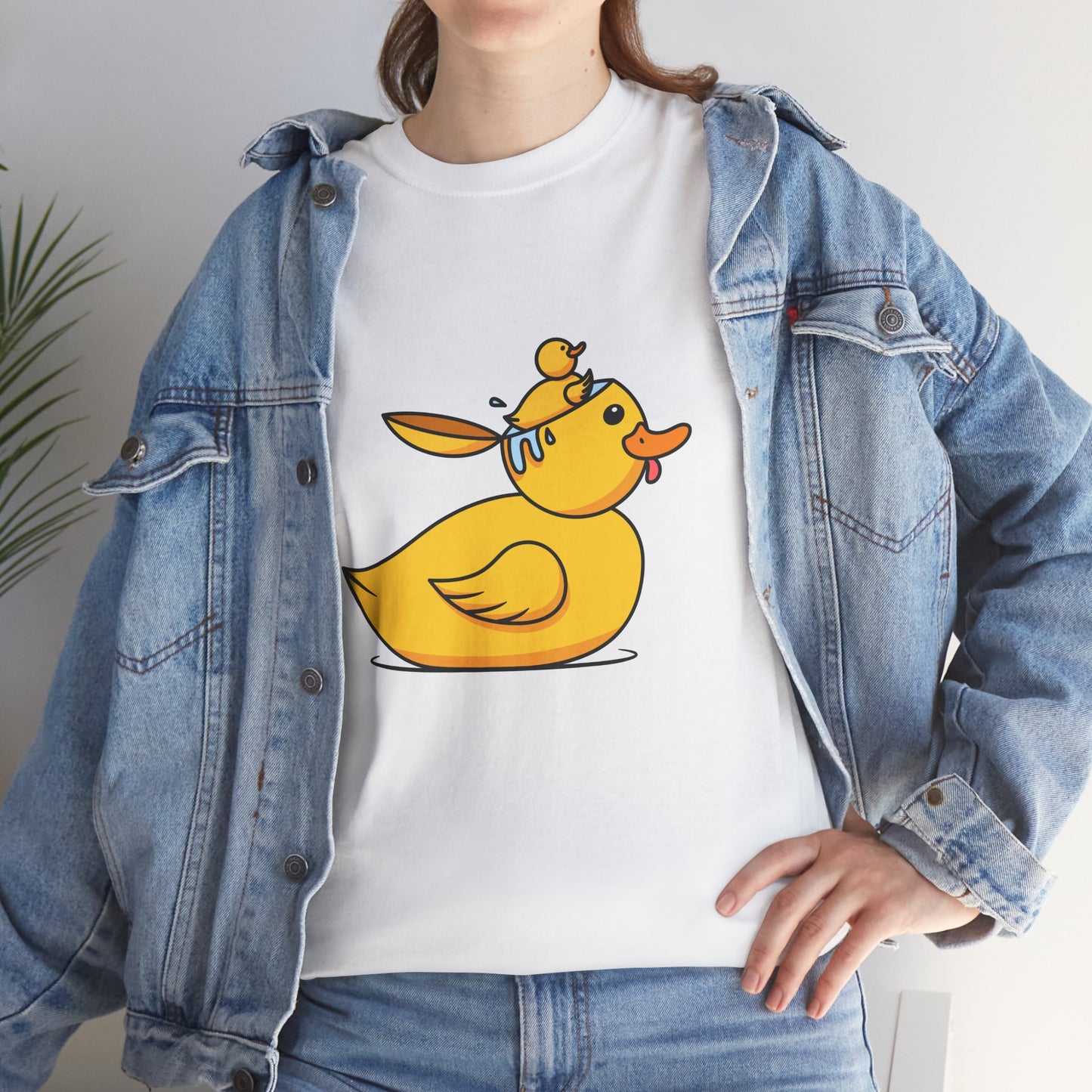 Unisex Heavy Cotton Tee (Duck Bird Brain)
