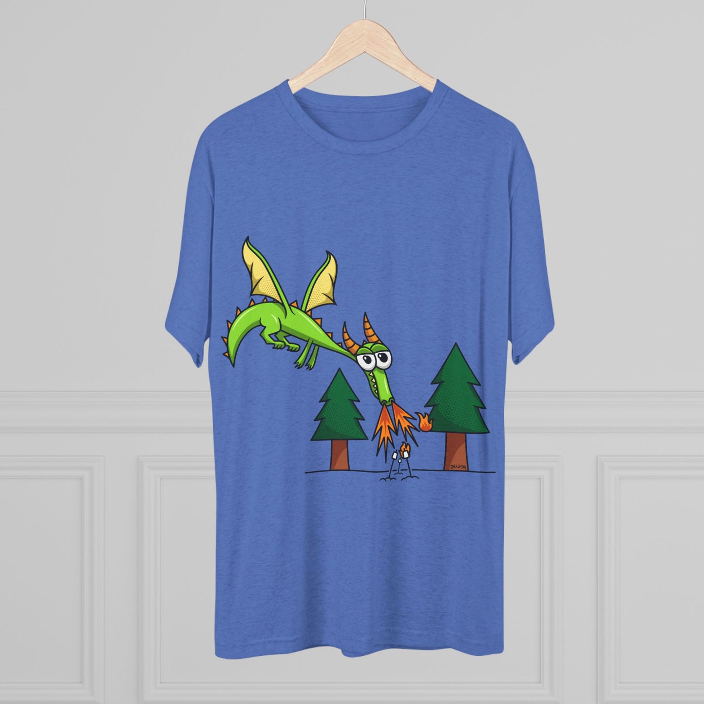 Unisex Tri-Blend Crew Tee (Flaming Dragon)