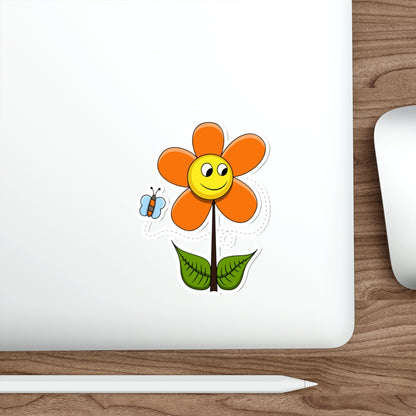 Die-Cut Stickers | Vibrant Art for Personalization (Flower & Butterfly with face)