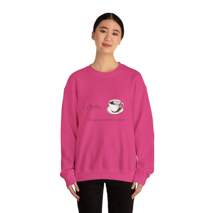 Unisex Heavy Blend™ Crewneck Sweatshirt (Coffee, Adulting is hard)