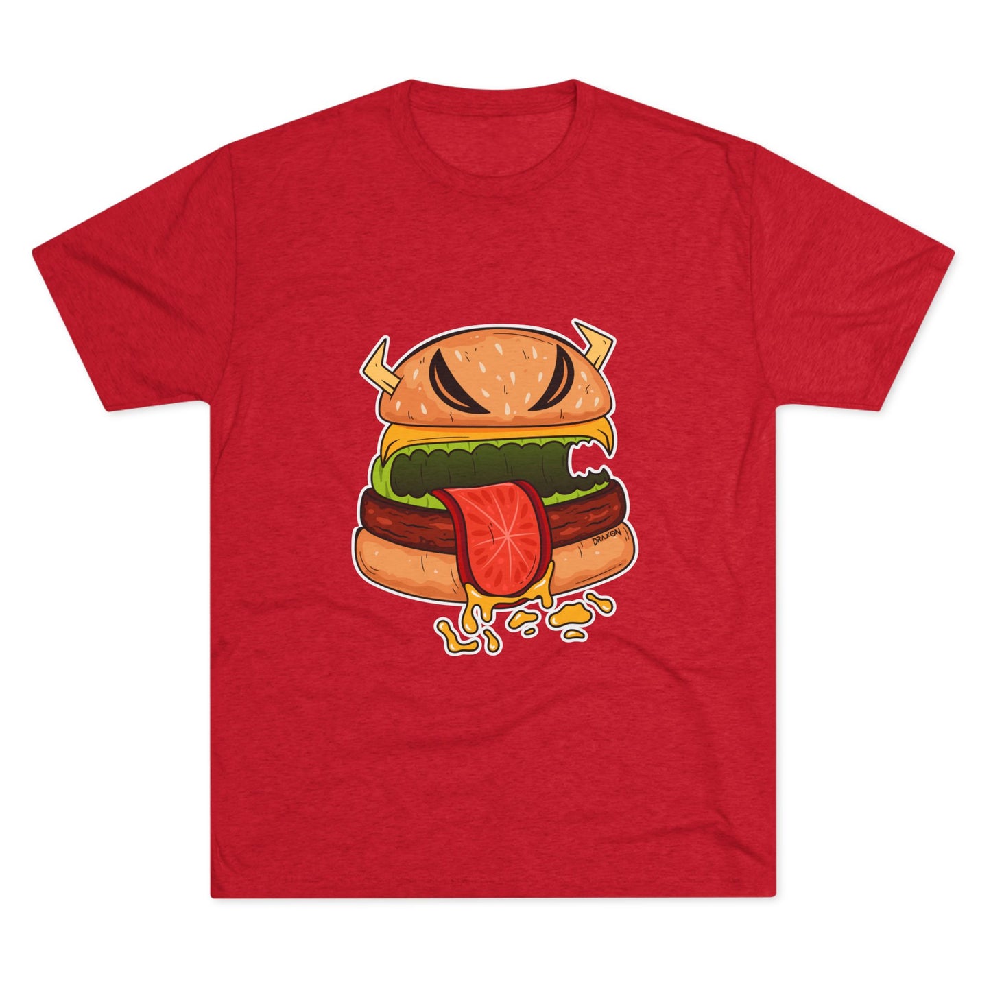Unisex Tri-Blend Crew Tee (Cheeseburger Monster)