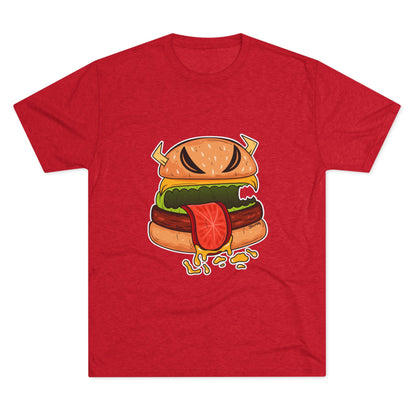 Unisex Tri-Blend Crew Tee (Cheeseburger Monster)