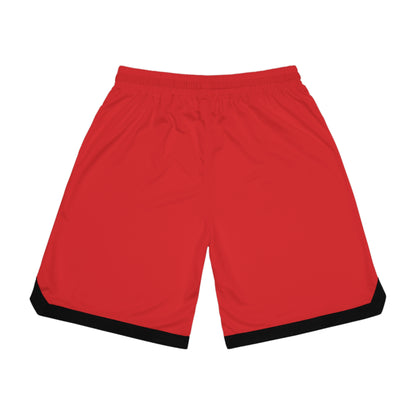 Red Basketball Rib Shorts (AOP)