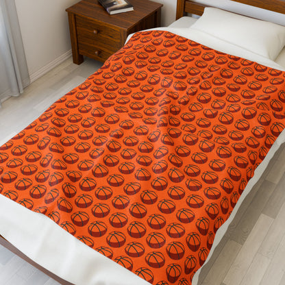 Velveteen Plush Blanket (Basketball)