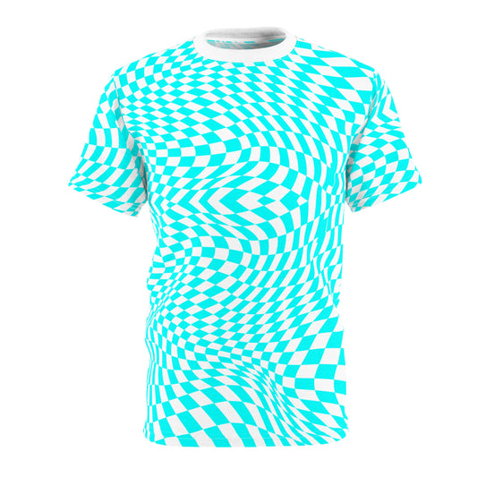 Unisex Cut & Sew Tee (Turquoise pixels)