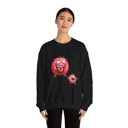 Unisex Heavy Blend™ Crewneck Sweatshirt (Donut Monster eating Donut)