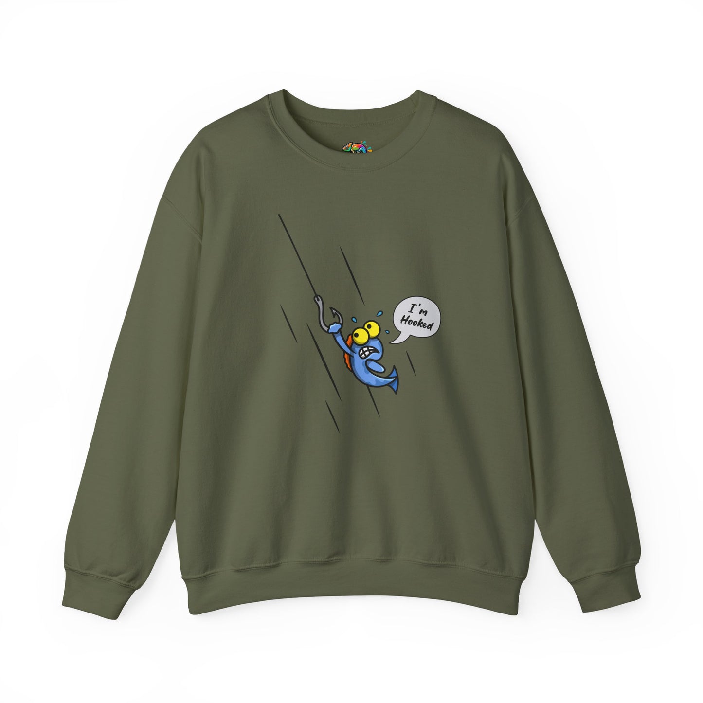 Unisex Heavy Blend™ Crewneck Sweatshirt (Fishing Hooked)