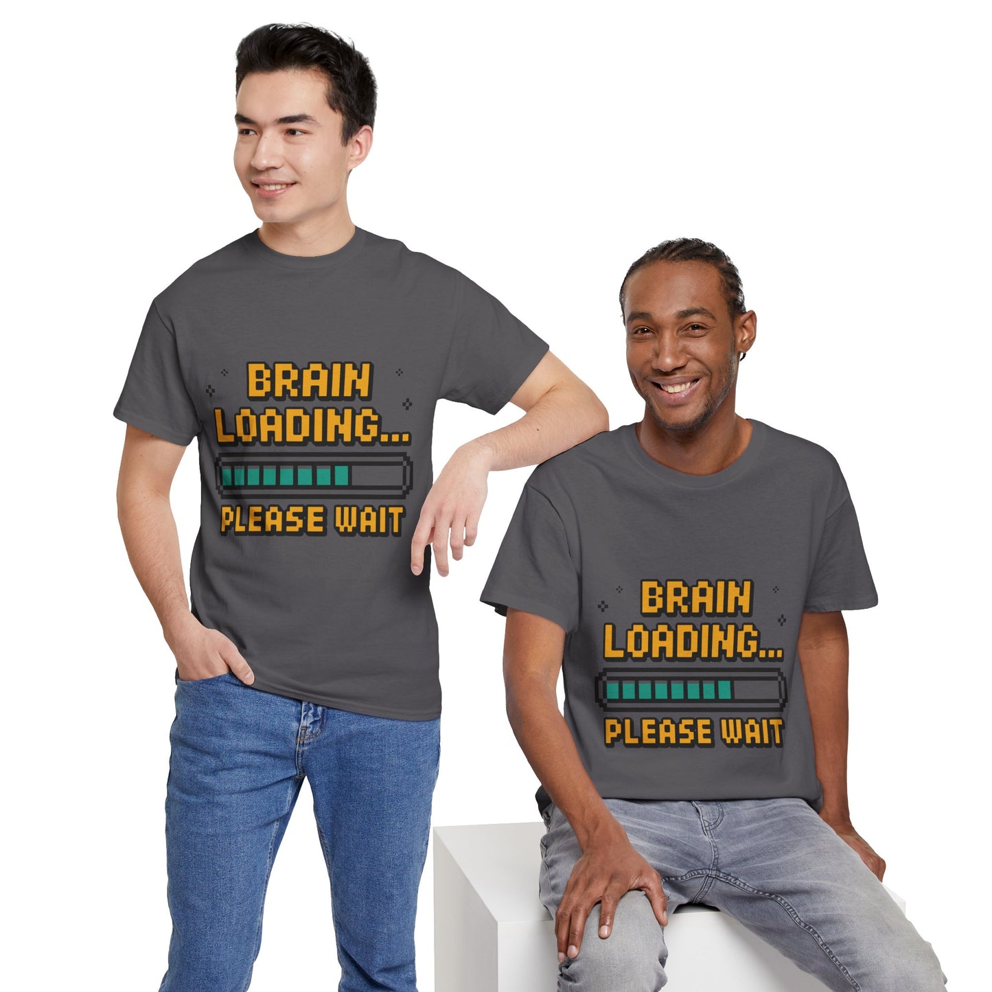 Unisex Heavy Cotton Tee (Brain Loading...Please Wait)