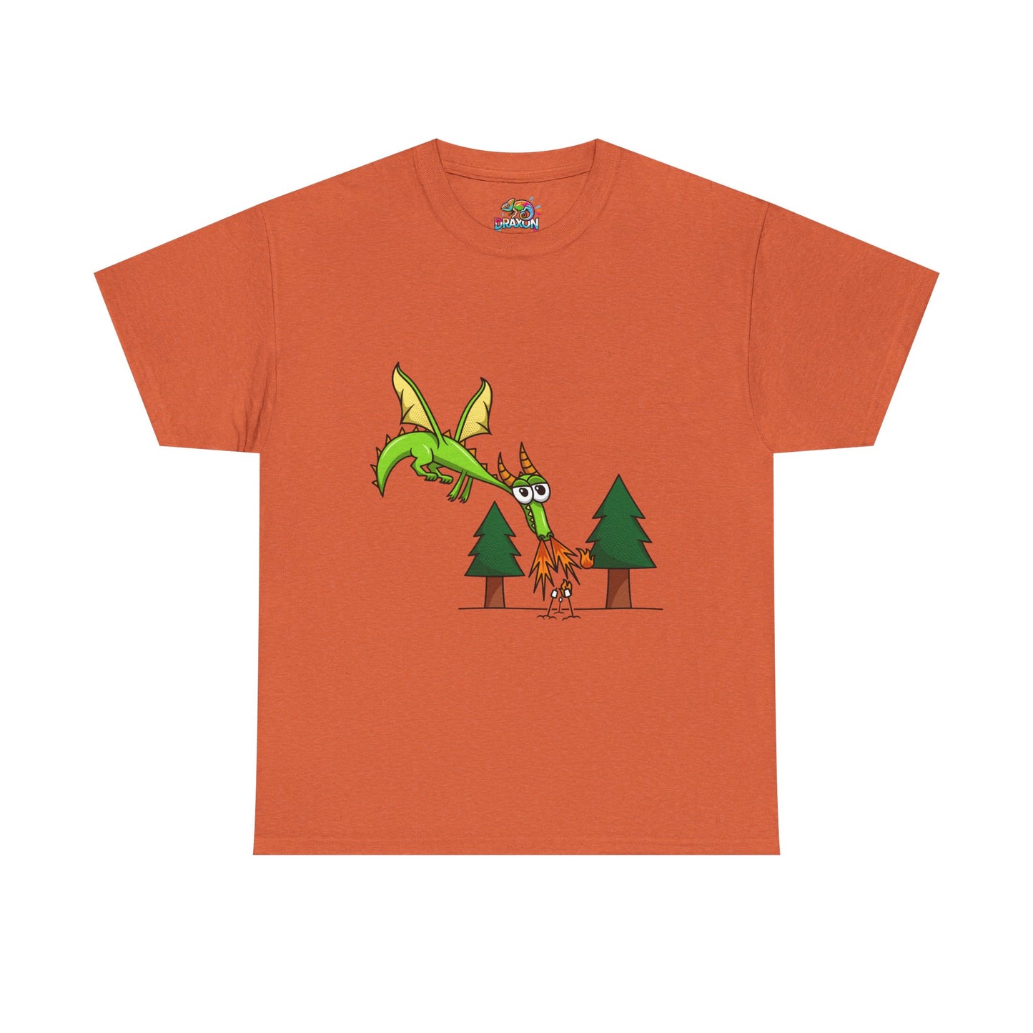 Unisex Heavy Cotton Tee (Flaming Dragon)