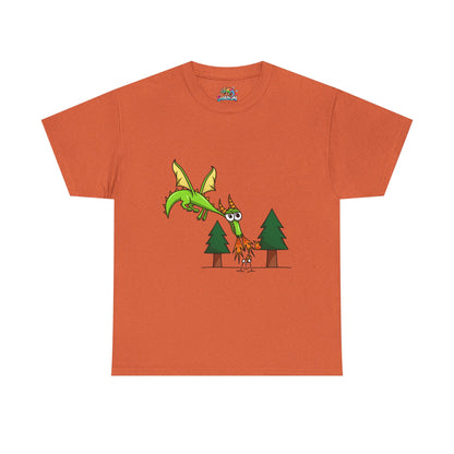 Unisex Heavy Cotton Tee (Flaming Dragon)