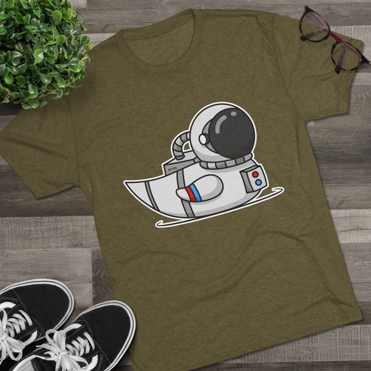 Unisex Tri-Blend Crew Tee (Astronaut Duck)