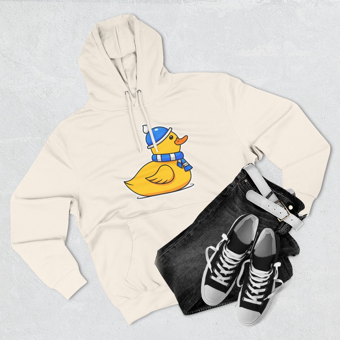 Three-Panel Fleece Hoodie (Chilly Duck)
