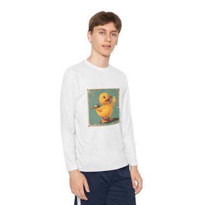 Youth Long Sleeve Competitor Tee (Karaoke Duck)