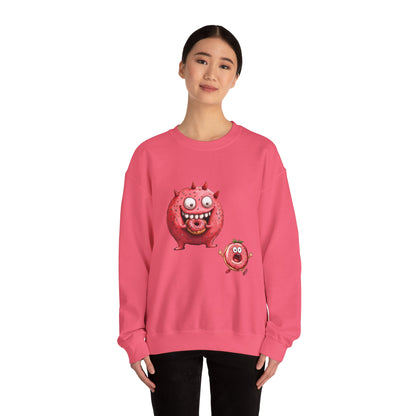 Unisex Heavy Blend™ Crewneck Sweatshirt (Donut Monster eating Donut)