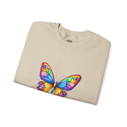 Unisex Heavy Blend™ Crewneck Sweatshirt (Colorful Butterfly)