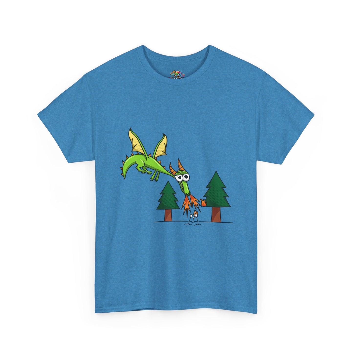 Unisex Heavy Cotton Tee (Flaming Dragon)