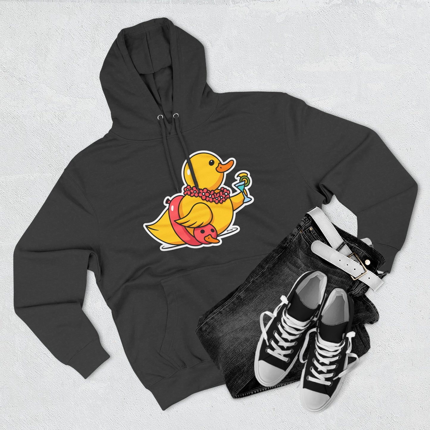 Three-Panel Fleece Hoodie (Tropical Duck)