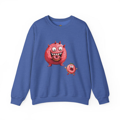 Unisex Heavy Blend™ Crewneck Sweatshirt (Donut Monster eating Donut)