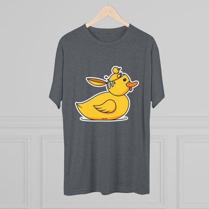 Unisex Tri-Blend Crew Tee (Duck Bird Brain)