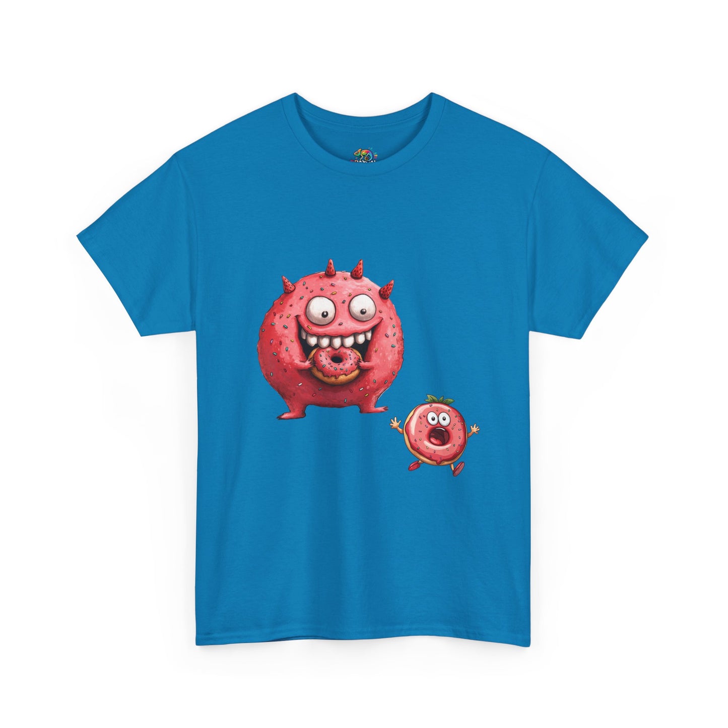 Unisex Heavy Cotton Tee (Donut Monster eating Donut)