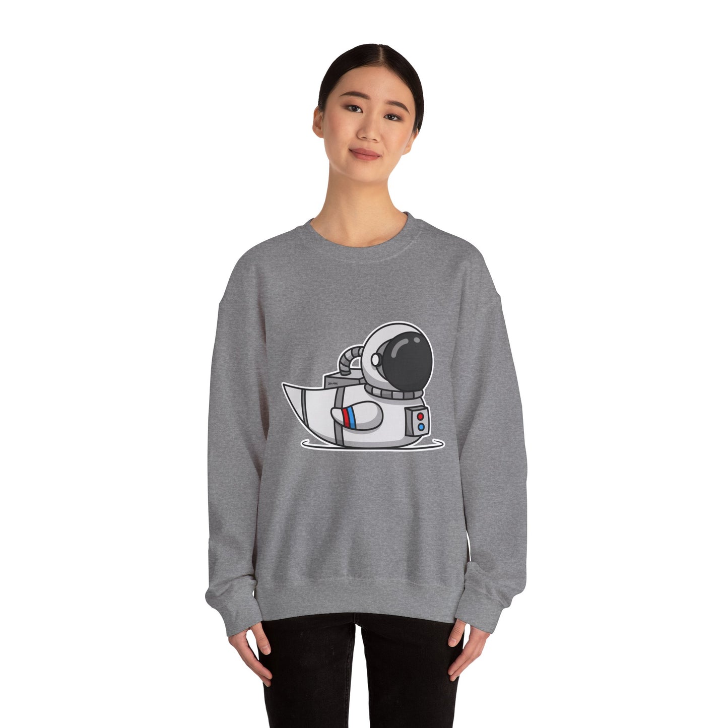 Unisex Heavy Blend™ Crewneck Sweatshirt (Astronaut Duck)