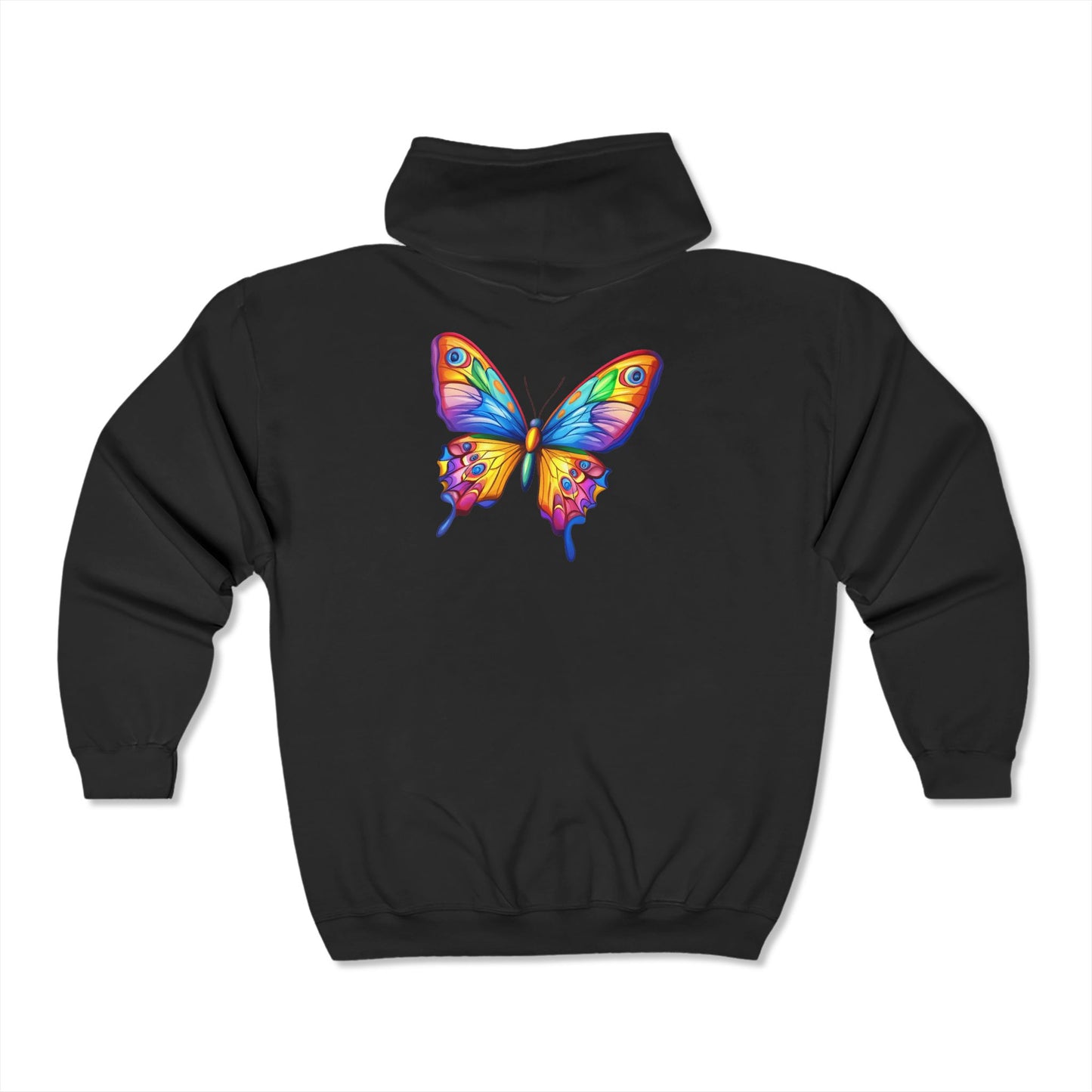 Unisex Heavy Blend™ Full Zip Hooded Sweatshirt (Colorful Butterfly)