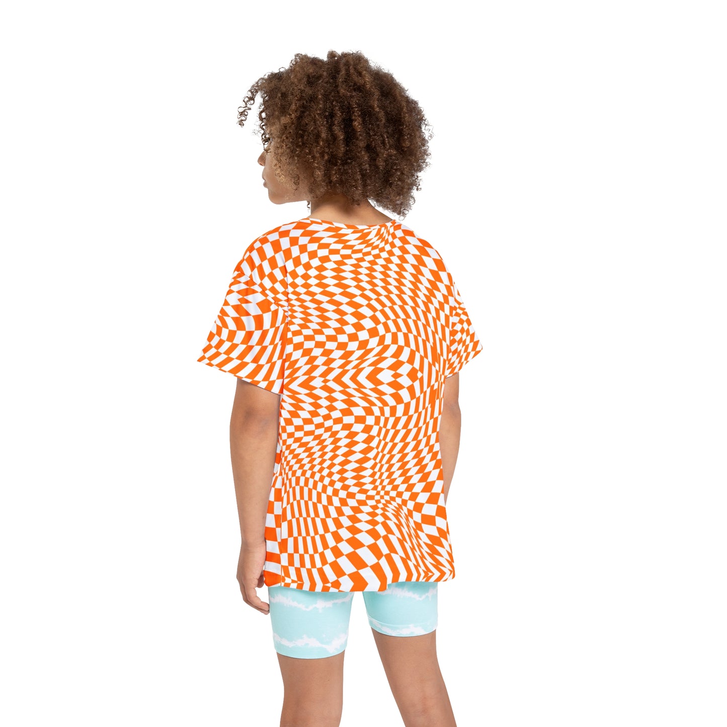 Kids Sports Jersey (Orange Pixels)