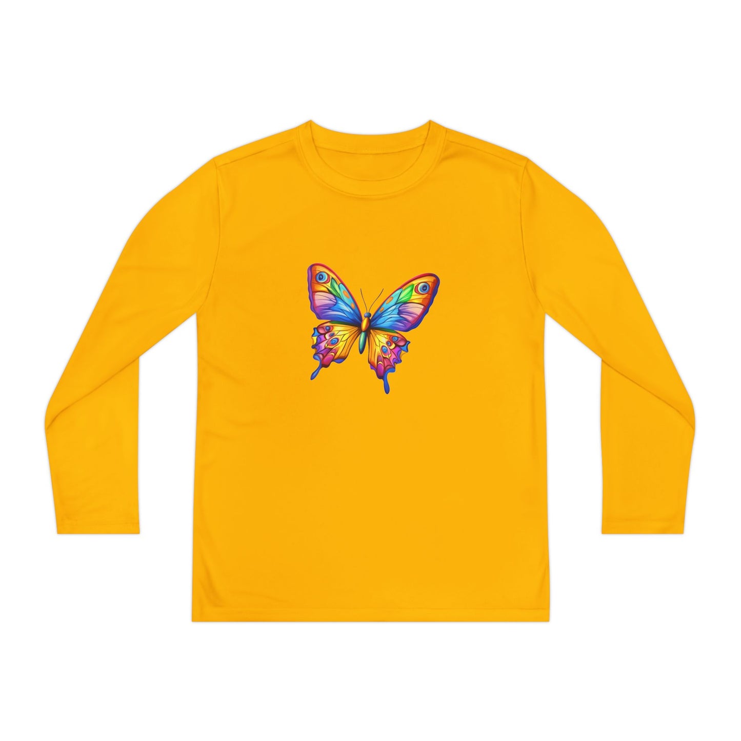 Youth Long Sleeve Competitor Tee (Colorful Butterfly)