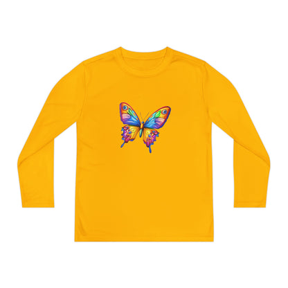 Youth Long Sleeve Competitor Tee (Colorful Butterfly)