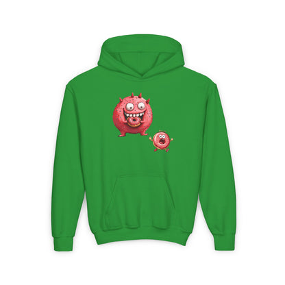 Youth Heavy Blend Hooded Sweatshirt (Donut Monster eating Donut)