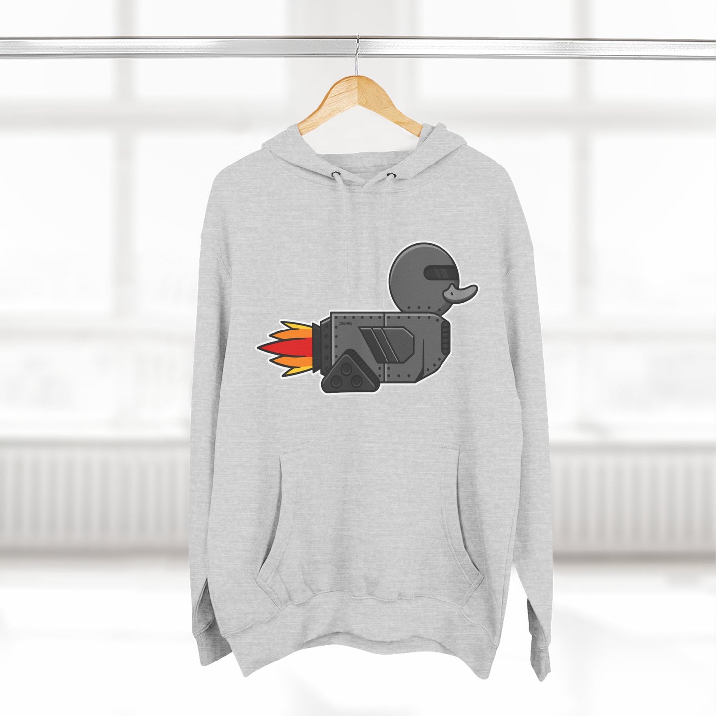 Three-Panel Fleece Hoodie (Robot Duck)